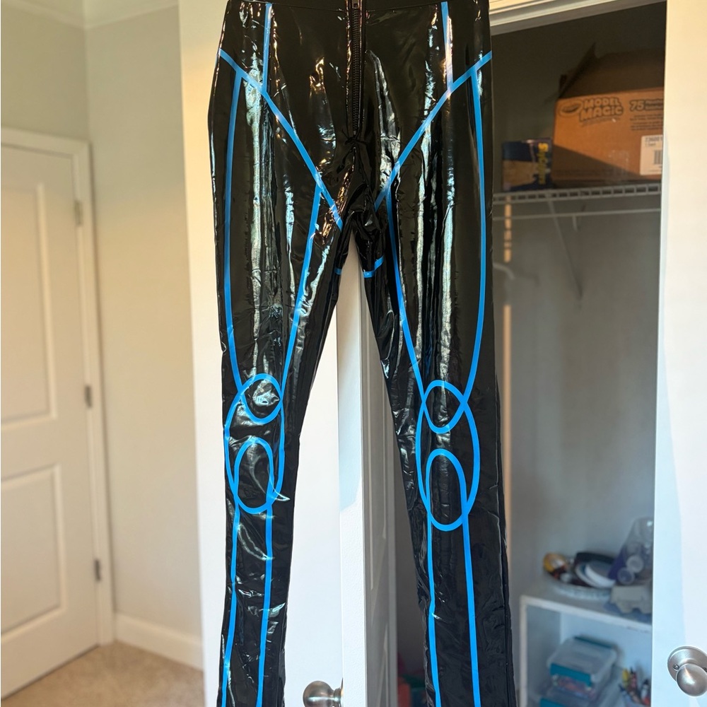 NWT HMN ALNS Black and Blue Woman's Patent Leggings/ Pants